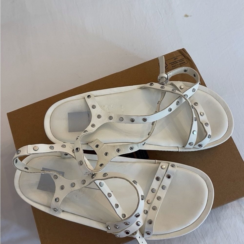 Dolce Vita White Studded Sandals
